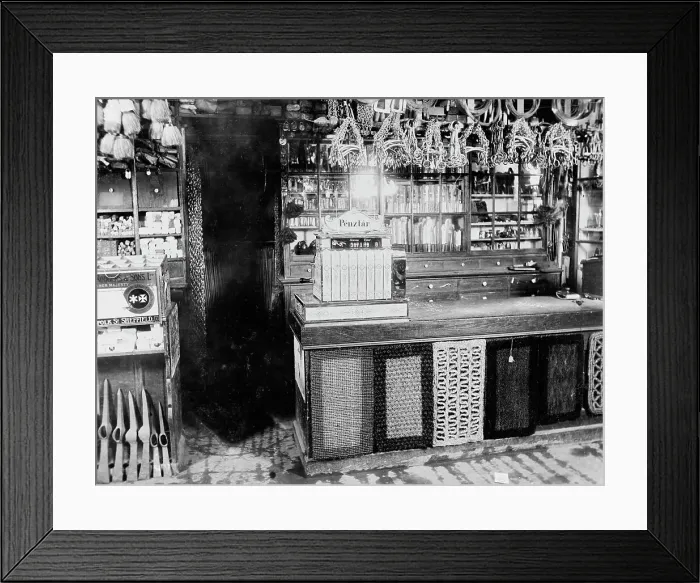 Framed Print : Unidentified hardware store, probably Hungary, between 1895 and 1910. Creator: Unknown Framed Print : Unidentified hardware store, probably Hungary, between 1895 and 1910. Creator: Unknown
