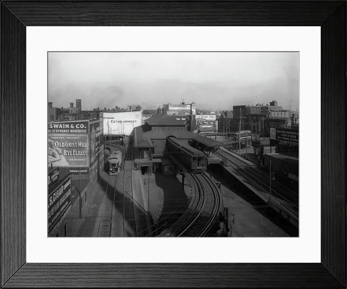 Framed Print : Dudley Street Station, Boston L Ry. Boston, Mass. c1904. Creator: Unknown. Dudley Street Station, Boston L Ry. Boston, Mass. c1904. Creator: Unknown Framed Print : Dudley Street Station, Boston L Ry. Boston, Mass. c1904. Creator: Unknown. Dudley Street Station, Boston L Ry. Boston, Mass. c1904. Creator: Unknown