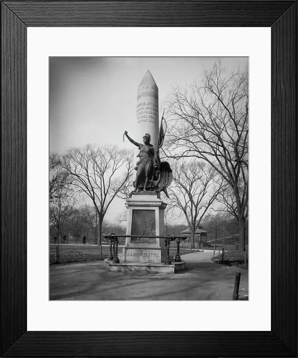 Framed Print : Boston, Mass. Boston Massacre Monument, between 1890 and 1906. Creator: Unknown Framed Print : Boston, Mass. Boston Massacre Monument, between 1890 and 1906. Creator: Unknown