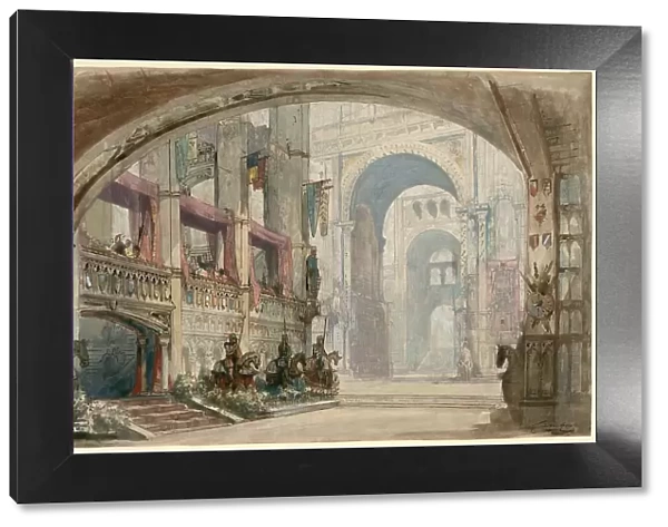 Stage design for the Opera 'Robert Bruce' by Gioachino Rossini, 1846. Creator: Cambon, Charles-Antoine (1802-1875). Stage design for the Opera 'Robert Bruce' by Gioachino Rossini, 1846. Creator: Cambon, Charles-Antoine (1802-1875)