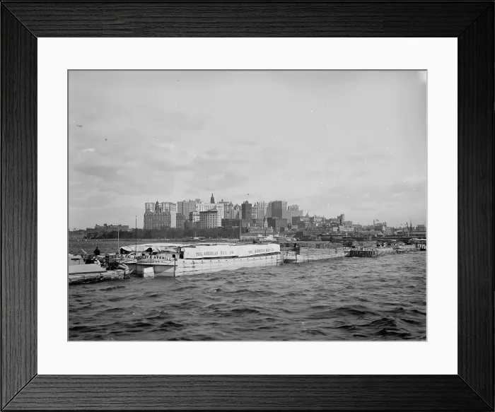 Framed Print : Albany tow coming in East River, An, between 1900 and 1906. Creator: Unknown