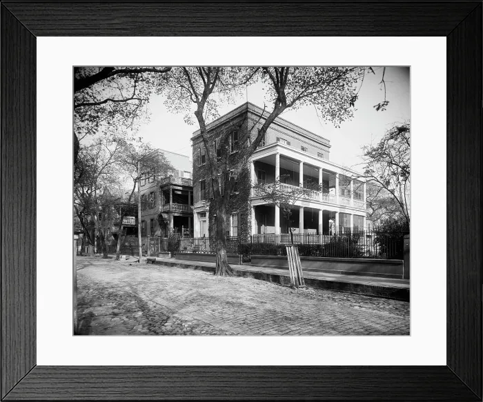 Framed Print : Residences on Hasell St. Charleston, S.C. 1902. Creator: Unknown Framed Print : Residences on Hasell St. Charleston, S.C. 1902. Creator: Unknown