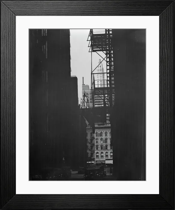 Framed Print : View between buildings of Mather Building / Tower in distance. Chicago, Illinois, c1896-c1942. Creator: Arnold Genthe Framed Print : View between buildings of Mather Building / Tower in distance. Chicago, Illinois, c1896-c1942. Creator: Arnold Genthe