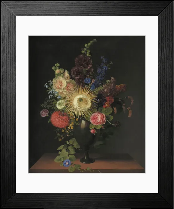 Framed Print : A Cactus Grandiflora and Other Flowers in a Porphyry Vase, 1780-1835. Creator: Claudius Ditlev Fritzsch Framed Print : A Cactus Grandiflora and Other Flowers in a Porphyry Vase, 1780-1835. Creator: Claudius Ditlev Fritzsch