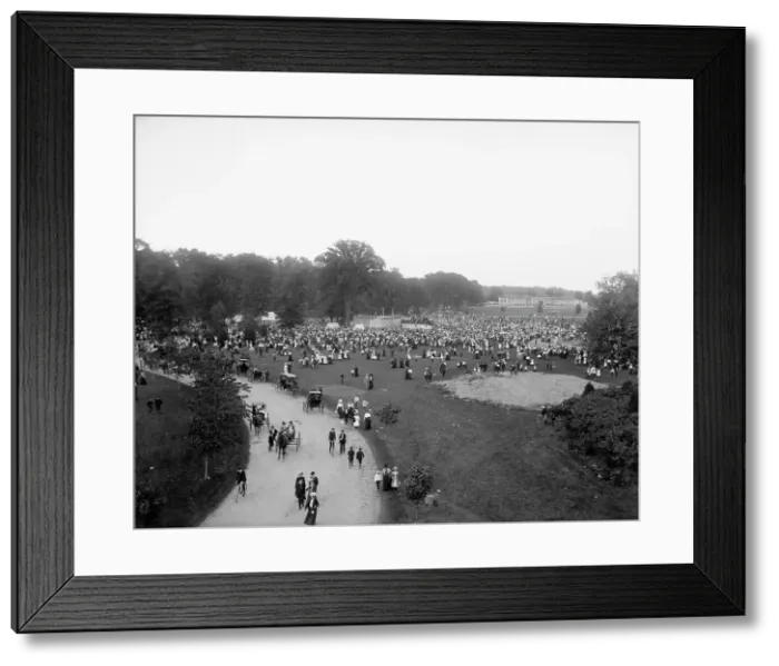 Framed Print : Belle Isle Park, concert on Children's Day, Detroit, Mich. 1902 June 4. Creator: Unknown Framed Print : Belle Isle Park, concert on Children's Day, Detroit, Mich. 1902 June 4. Creator: Unknown