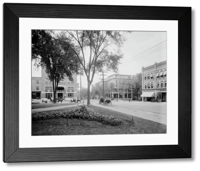 Framed Print : Corner of Main and St. Paul streets, Burlington, Vt. c.between 1910 and 1920. Creator: Unknown Framed Print : Corner of Main and St. Paul streets, Burlington, Vt. c.between 1910 and 1920. Creator: Unknown