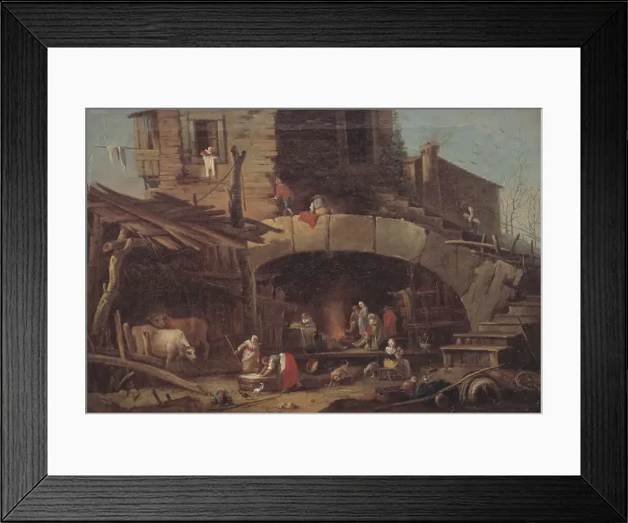 Framed Print : Rustic Scene, 1784-1834. Creator: Antonio Diziani Framed Print : Rustic Scene, 1784-1834. Creator: Antonio Diziani