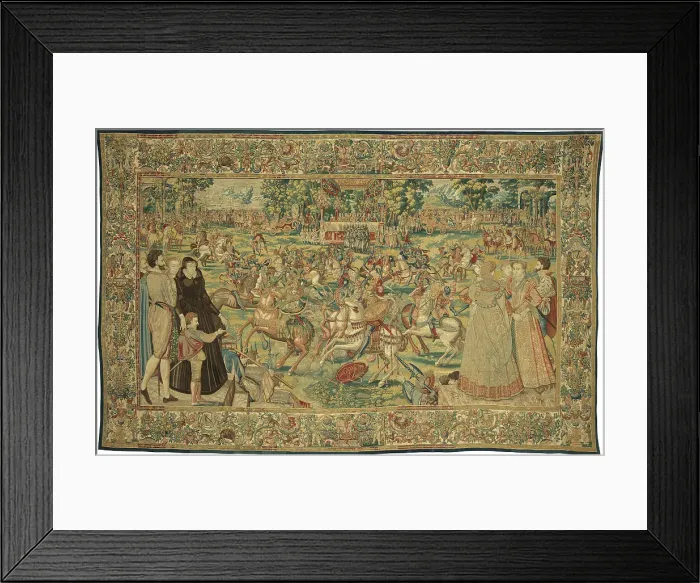 Framed Print : Tournament (Carrousel des chevaliers bretons et irlandais à Bayonne), from the Valois Tapestries, ca Creator: Master MGP, Brussels (active 1570s) Framed Print : Tournament (Carrousel des chevaliers bretons et irlandais à Bayonne), from the Valois Tapestries, ca Creator: Master MGP, Brussels (active 1570s)