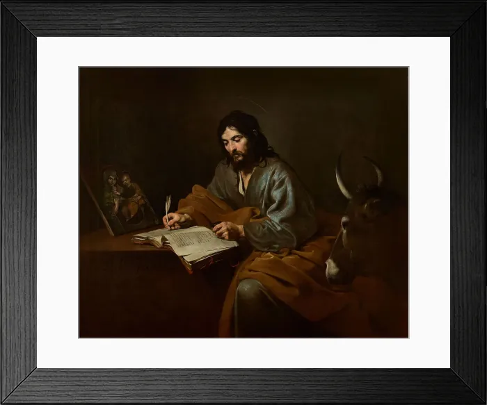 Framed Print : Saint Luke, ca 1624-1625. Creator: Valentin de Boullogne (1591-1632) Framed Print : Saint Luke, ca 1624-1625. Creator: Valentin de Boullogne (1591-1632)