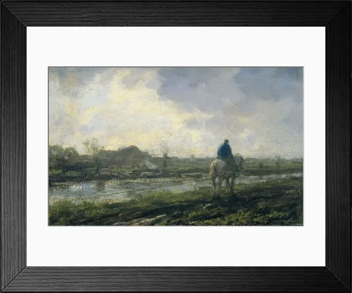 Framed Print : Towpath, 1894. Creator: Jacob Henricus Maris Framed Print : Towpath, 1894. Creator: Jacob Henricus Maris