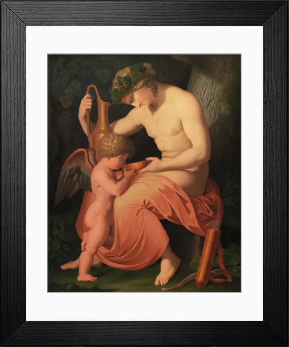 Framed Print : Bacchus and Cupid, 1796. Creator: Asmus Jakob Carstens Framed Print : Bacchus and Cupid, 1796. Creator: Asmus Jakob Carstens