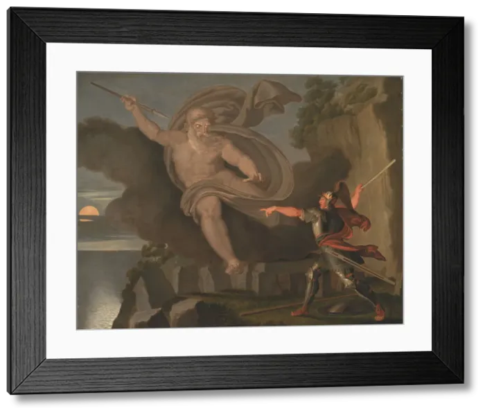 Framed Print : Fingal´s Battle with the Spirit of Loda;Fingal defeating Loda, the God of Sora, 1797. Creator: Asmus Jakob Carstens Framed Print : Fingal´s Battle with the Spirit of Loda;Fingal defeating Loda, the God of Sora, 1797. Creator: Asmus Jakob Carstens