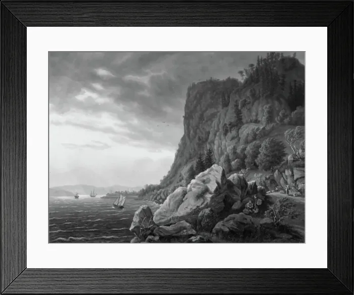 Framed Print : The entrance to Holmestrand in Norway with the road from Drammen along the cliff face... 1797-1845. Creator: Jens Peter Møller Framed Print : The entrance to Holmestrand in Norway with the road from Drammen along the cliff face... 1797-1845. Creator: Jens Peter Møller