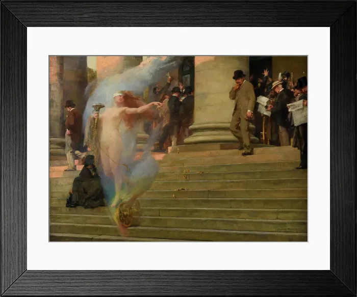 Framed Print : La Fortune passe, 1895. Creator: Maignan, Albert Pierre-René (1845-1908) Framed Print : La Fortune passe, 1895. Creator: Maignan, Albert Pierre-René (1845-1908)