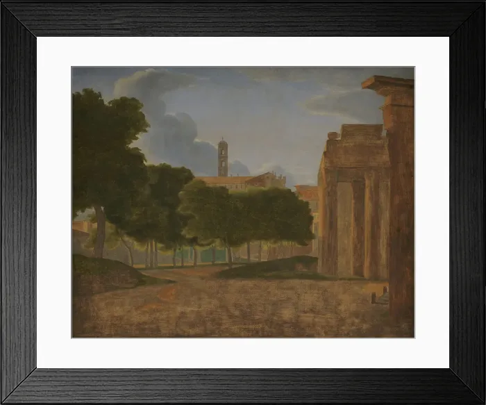 Framed Print : View of the Forum Romanum and the Via Sacra. In the background the Capitol, 1800-1850. Creators: CW Eckersberg, Unknown Framed Print : View of the Forum Romanum and the Via Sacra. In the background the Capitol, 1800-1850. Creators: CW Eckersberg, Unknown