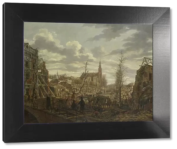 The Rapenburg, Leiden, three Days after the Explosion of a Powder Ship on 12 January 1807, (1807). Creator: Johannes Jelgerhuis