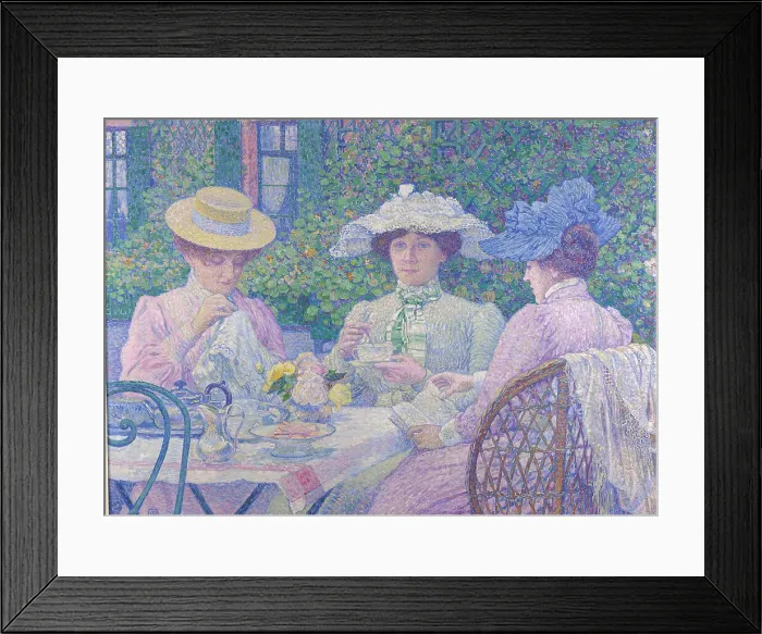 Framed Print : Tea in the garden. Creator: Rysselberghe, Théo van (1862-1926) Framed Print : Tea in the garden. Creator: Rysselberghe, Théo van (1862-1926)