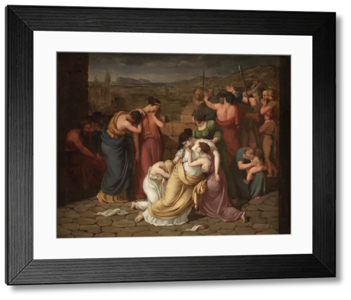 Framed Print : Andromache in Despair at the Sight of Hector's Body, 1803-1804. Creator: Johan Ludvig Gebhard Lund Framed Print : Andromache in Despair at the Sight of Hector's Body, 1803-1804. Creator: Johan Ludvig Gebhard Lund