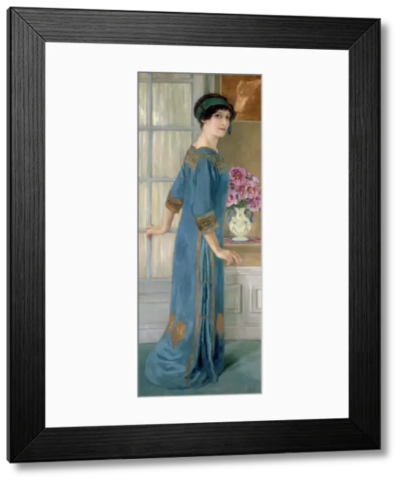 Framed Print : Self-portrait, 1911. Creator: Dufau, Clémentine-Hélène (1869-1937) Framed Print : Self-portrait, 1911. Creator: Dufau, Clémentine-Hélène (1869-1937)
