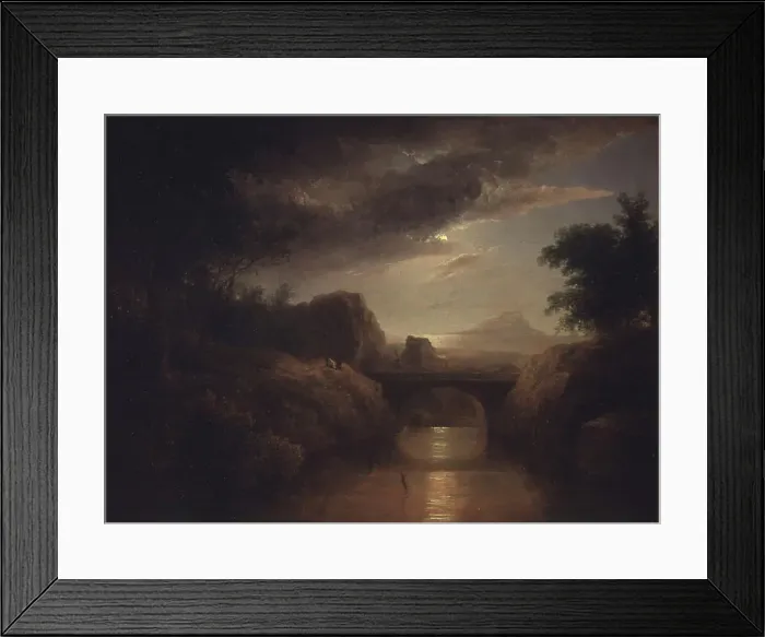 Framed Print : Moonlit Landscape, 1808-1856. Creator: Thomas Doughty Framed Print : Moonlit Landscape, 1808-1856. Creator: Thomas Doughty