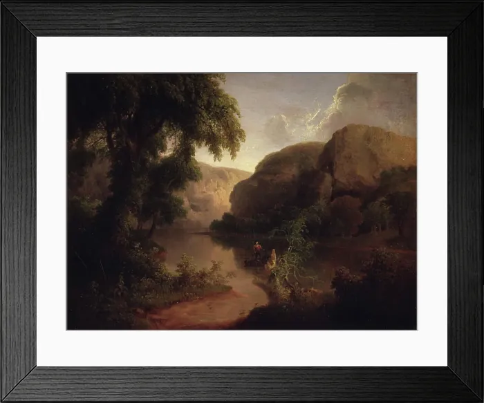 Framed Print : River between Rocks, 1808-1856. Creator: Thomas Doughty Framed Print : River between Rocks, 1808-1856. Creator: Thomas Doughty