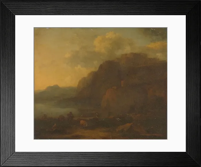 Framed Print : Italian Landscape, 1650-1683. Creator: Nicolaes Berchem Framed Print : Italian Landscape, 1650-1683. Creator: Nicolaes Berchem
