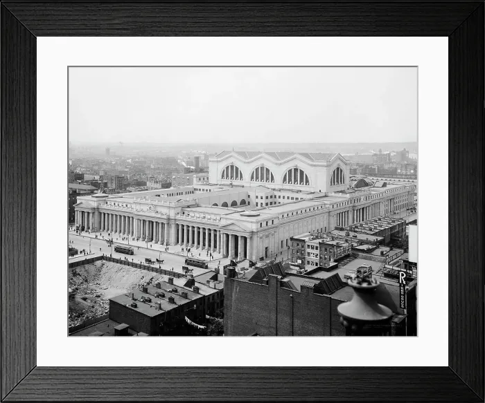 Framed Print : Bird's-eye view, Penn. [i.e. Pennsylvania] Station, New York City, c.between 1910 and 1920. Creator: Unknown