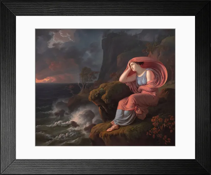 Framed Print : Alcyone Waiting in Vain for her Husband - episode from Ovid: Metamorphoses, 1810. Creator: Christian Gottlieb Kratzenstein-Stub Framed Print : Alcyone Waiting in Vain for her Husband - episode from Ovid: Metamorphoses, 1810. Creator: Christian Gottlieb Kratzenstein-Stub