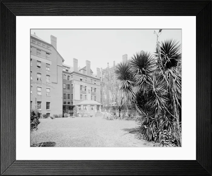 Framed Print : Court, De Soto Hotel, Savannah, Ga. c.between 1910 and 1920. Creator: Unknown Framed Print : Court, De Soto Hotel, Savannah, Ga. c.between 1910 and 1920. Creator: Unknown