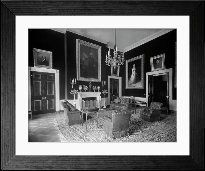 Framed Print : The Red Room, White House, (1904?). Creator: Unknown Framed Print : The Red Room, White House, (1904?). Creator: Unknown