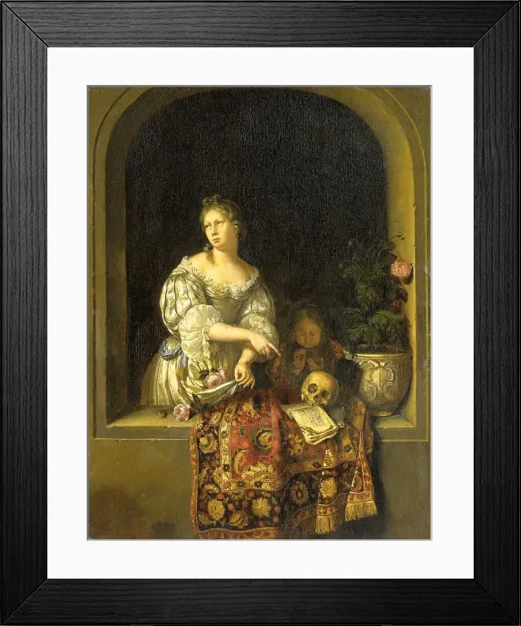 Framed Print : Allegory of Transience, 1670-1681. Creator: Willem van Mieris Framed Print : Allegory of Transience, 1670-1681. Creator: Willem van Mieris