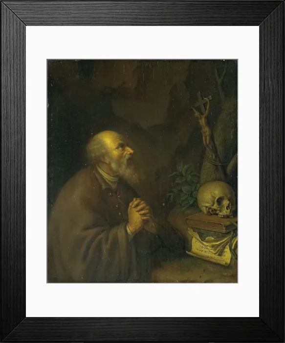 Framed Print : The Hermit, 1721. Creator: Frans van Mieris II Framed Print : The Hermit, 1721. Creator: Frans van Mieris II