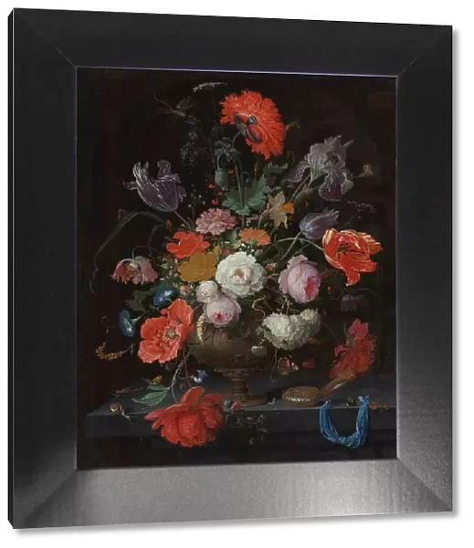 Still Life with Flowers and a Watch, c.1660-c.1679. Creator: Abraham Mignon