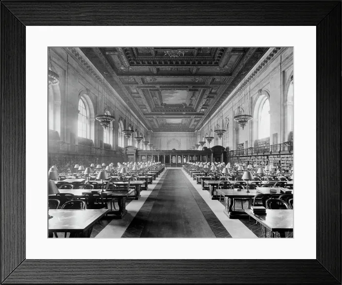 Framed Print : Main reading room, the New York Public Library, c.between 1910 and 1920. Creator: Unknown Framed Print : Main reading room, the New York Public Library, c.between 1910 and 1920. Creator: Unknown