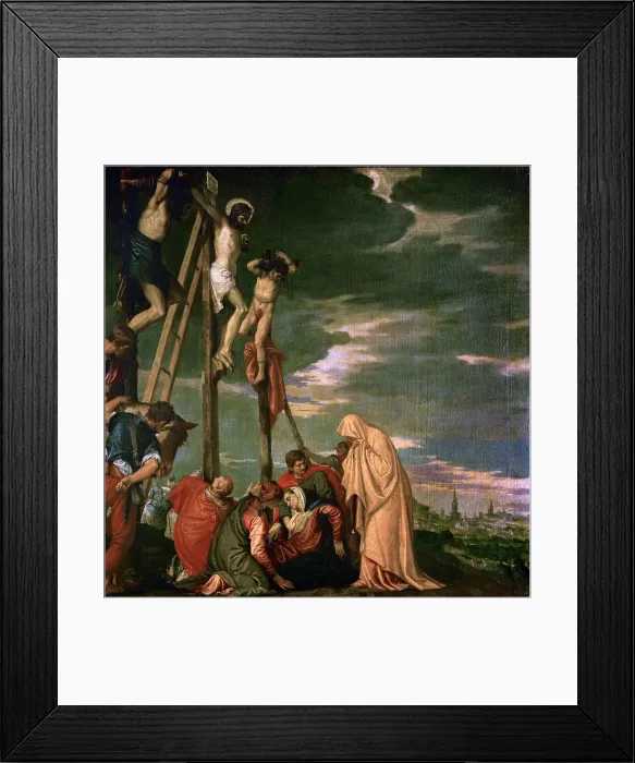 Framed Print : The Crucifixion, Second half of the16th century. Creator: Veronese, Paolo, (School) Framed Print : The Crucifixion, Second half of the16th century. Creator: Veronese, Paolo, (School)