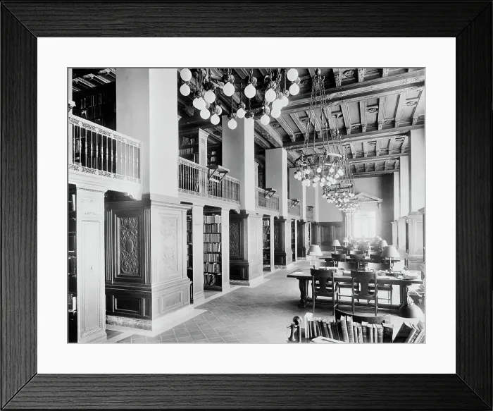 Framed Print : Technology library, the New York Public Library, c.between 1910 and 1920. Creator: Unknown