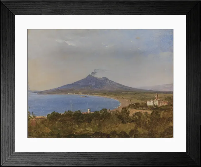 Framed Print : The Gulf of Naples with Vesuvius, 1818-1821. Creator: Franz Ludwig Catel Framed Print : The Gulf of Naples with Vesuvius, 1818-1821. Creator: Franz Ludwig Catel