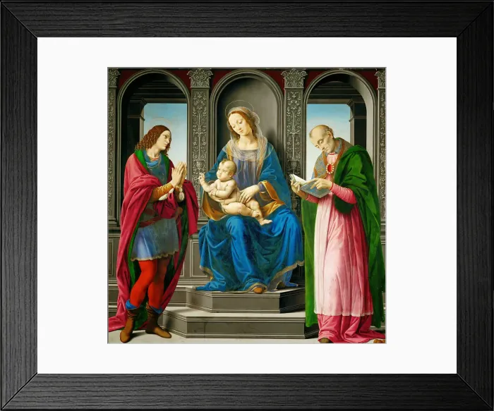 Framed Print : Madonna and Child with Saint Julian and Saint Nicholas, 1494. Creator: Lorenzo di Credi (1459-1537) Framed Print : Madonna and Child with Saint Julian and Saint Nicholas, 1494. Creator: Lorenzo di Credi (1459-1537)