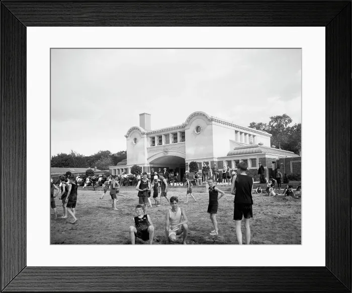 Framed Print : Bath house, Belle Isle [Park], Detroit, Mich. between 1910 and 1920. Creator: Unknown