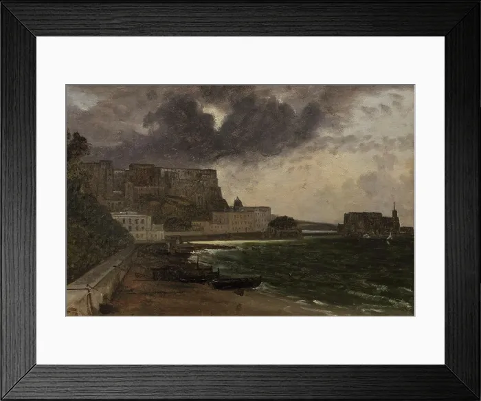Framed Print : From the Harbour at Naples. Gathering Storm, 1820-1821. Creator: Franz Ludwig Catel Framed Print : From the Harbour at Naples. Gathering Storm, 1820-1821. Creator: Franz Ludwig Catel