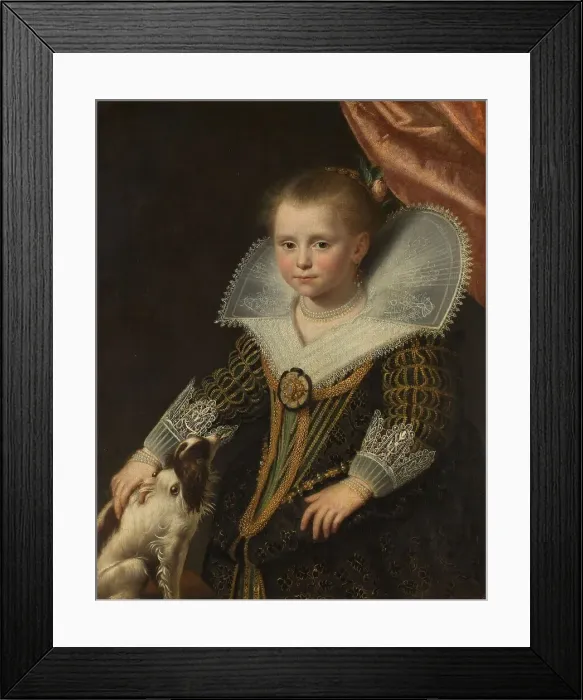 Framed Print : Portrait of a Girl, known as ‘The Little Princess, c.1623. Creator: Paulus Moreelse Framed Print : Portrait of a Girl, known as ‘The Little Princess, c.1623. Creator: Paulus Moreelse