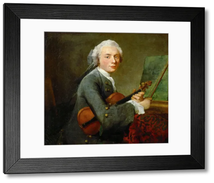 Framed Print : Young Man with a Violin. Charles Théodose Godefroy (1718-1796), eldest son of the jeweler Charles Go Creator: Chardin, Jean-Baptiste Siméon (1699-1779) Framed Print : Young Man with a Violin. Charles Théodose Godefroy (1718-1796), eldest son of the jeweler Charles Go Creator: Chardin, Jean-Baptiste Siméon (1699-1779)