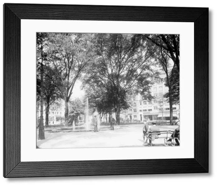Framed Print : Grand Circus Park, showing Tuller Hotel and Fine Arts bldg, Detroit, Mich. c1910-1920. Creator: Unknown Framed Print : Grand Circus Park, showing Tuller Hotel and Fine Arts bldg, Detroit, Mich. c1910-1920. Creator: Unknown