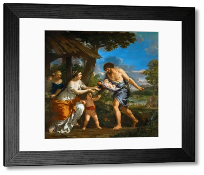 Framed Print : Romulus and Remus Sheltered by Faustulus, c. 1643. Creator: Cortona, Pietro da (1596-1669) Framed Print : Romulus and Remus Sheltered by Faustulus, c. 1643. Creator: Cortona, Pietro da (1596-1669)