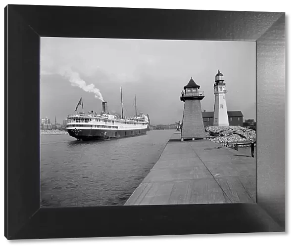 Harbor entrance and lights, Buffalo, N.Y. c.between 1910 and 1920. Creator: Unknown