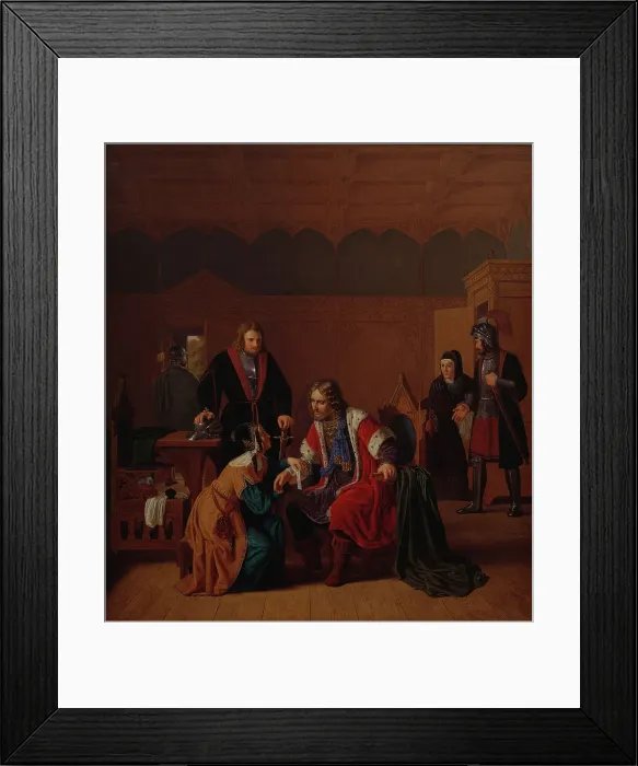 Framed Print : Valdemar the Great is linked in Absalon's mother's house, where he has sought refuge... 1821-1840. Creator: Peter Raadsig Framed Print : Valdemar the Great is linked in Absalon's mother's house, where he has sought refuge... 1821-1840. Creator: Peter Raadsig