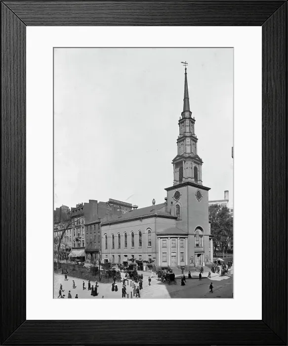 Framed Print : Park Street Church, Boston, Mass. between 1900 and 1920. Creator: Unknown Framed Print : Park Street Church, Boston, Mass. between 1900 and 1920. Creator: Unknown