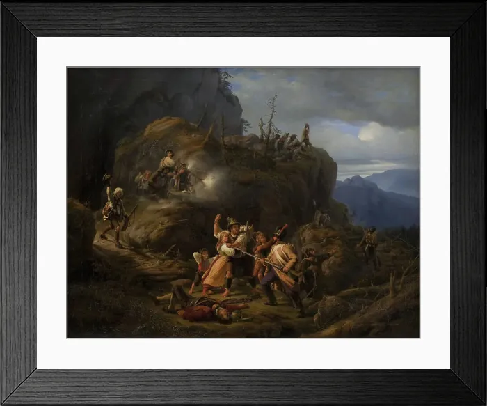 Framed Print : Scene of the Tyrolean War in the year 1809, 1822-1837. Creator: Niels Simonsen Framed Print : Scene of the Tyrolean War in the year 1809, 1822-1837. Creator: Niels Simonsen