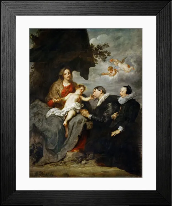 Framed Print : Madonna and Child adored by a married couple, 1630-1632. Creator: Dyck, Sir Anthony van (1599-1641) Framed Print : Madonna and Child adored by a married couple, 1630-1632. Creator: Dyck, Sir Anthony van (1599-1641)