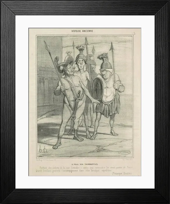 Framed Print : La veille des Thermopyles, 19th century. Creator: Honore Daumier Framed Print : La veille des Thermopyles, 19th century. Creator: Honore Daumier